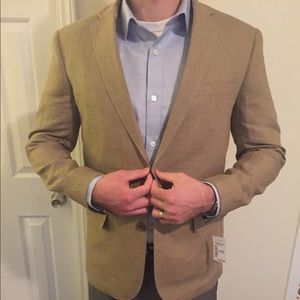 Jos A Bank dark tan linen blazer